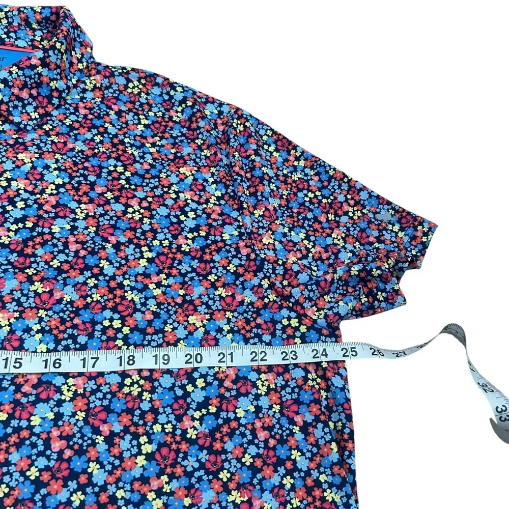 Birdie Bound Golf Polo Shirt All Over Floral Print Mens 2XL Stretch Performance - Picture 7 of 7